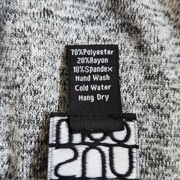 Clara Sun Woo Women's Heathered Gray Sweater Size LG Ruffle Sleeve Neutral USA - Picture 8 of 9